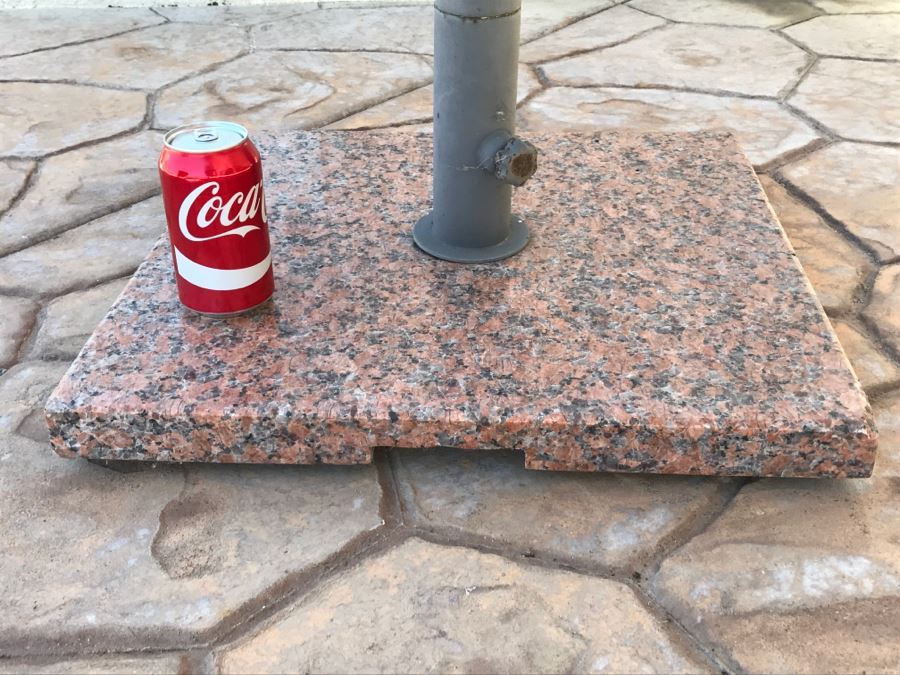 Outdoor Umbrella Sunbrella With Marble Base Stand [Photo 6]