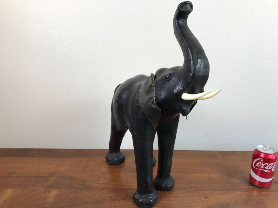 Leather Wrapped Elephant Statue [Photo 4]