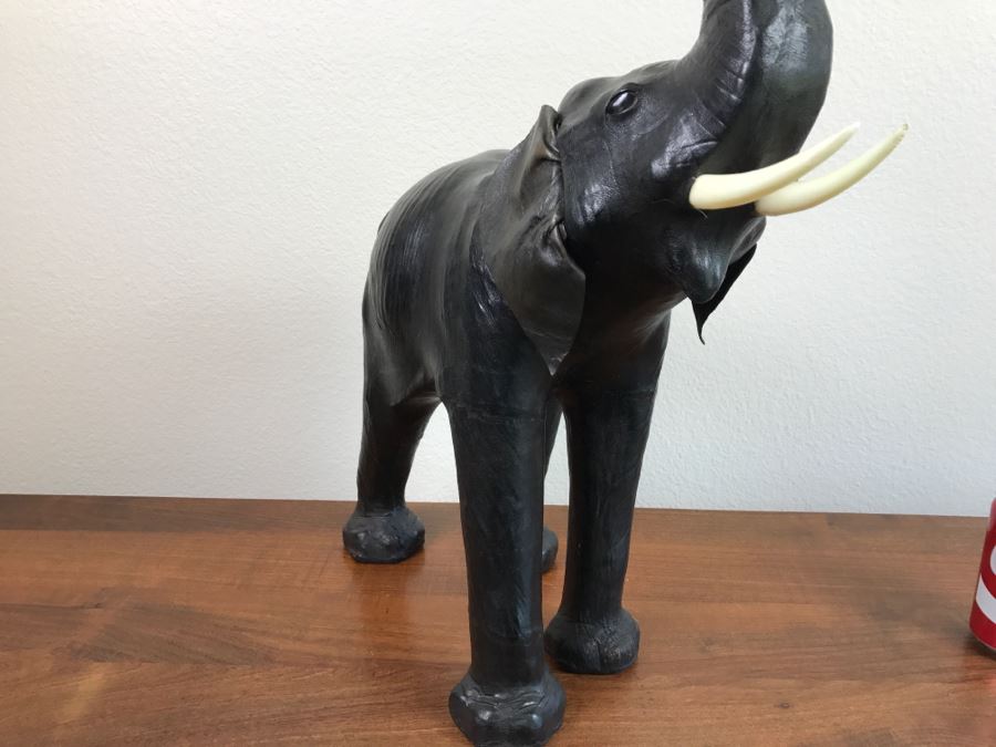 Leather Wrapped Elephant Statue [Photo 6]