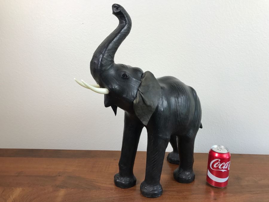 Leather Wrapped Elephant Statue [Photo 1]