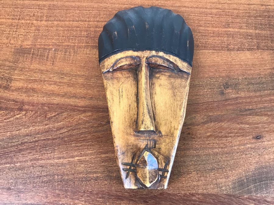 Carved Wooden Mask From Ghana Africa [Photo 3]