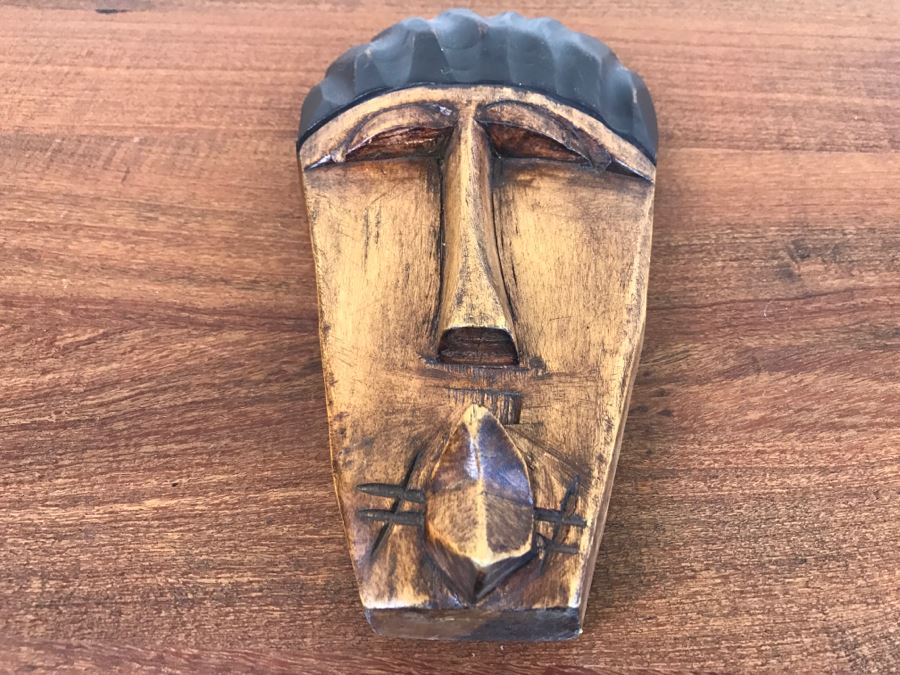 Carved Wooden Mask From Ghana Africa [Photo 2]