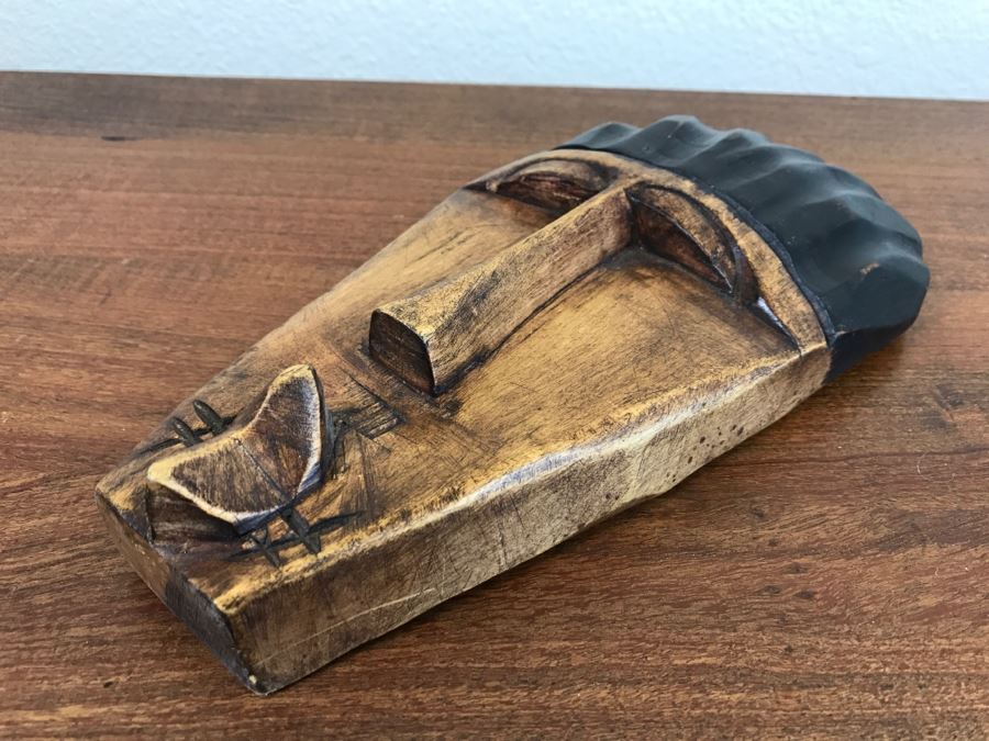 Carved Wooden Mask From Ghana Africa [Photo 4]