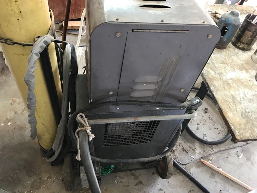 Miller Arc Welder Model HF-15 + Wards Powr-Kraft 230 Welder + Steel Welding Bench + Argon Tank [Photo 18]