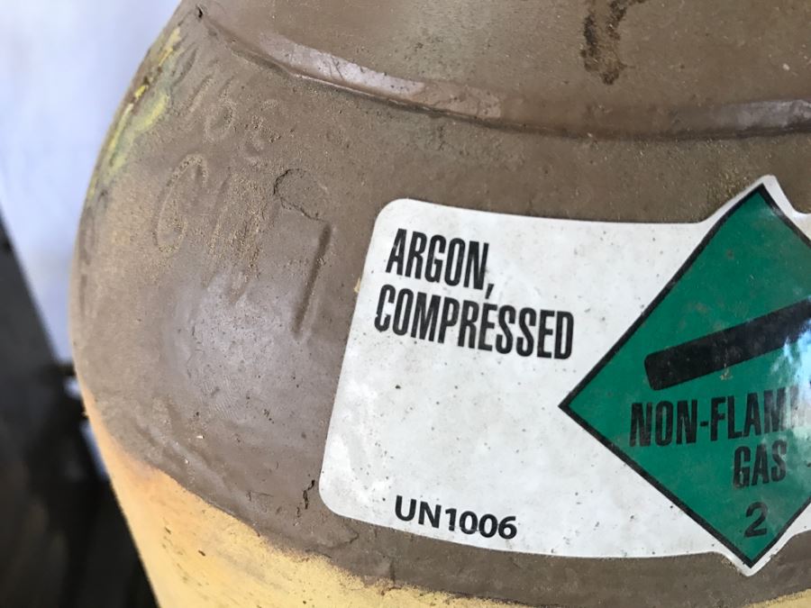 Miller Arc Welder Model HF-15 + Wards Powr-Kraft 230 Welder + Steel Welding Bench + Argon Tank [Photo 11]