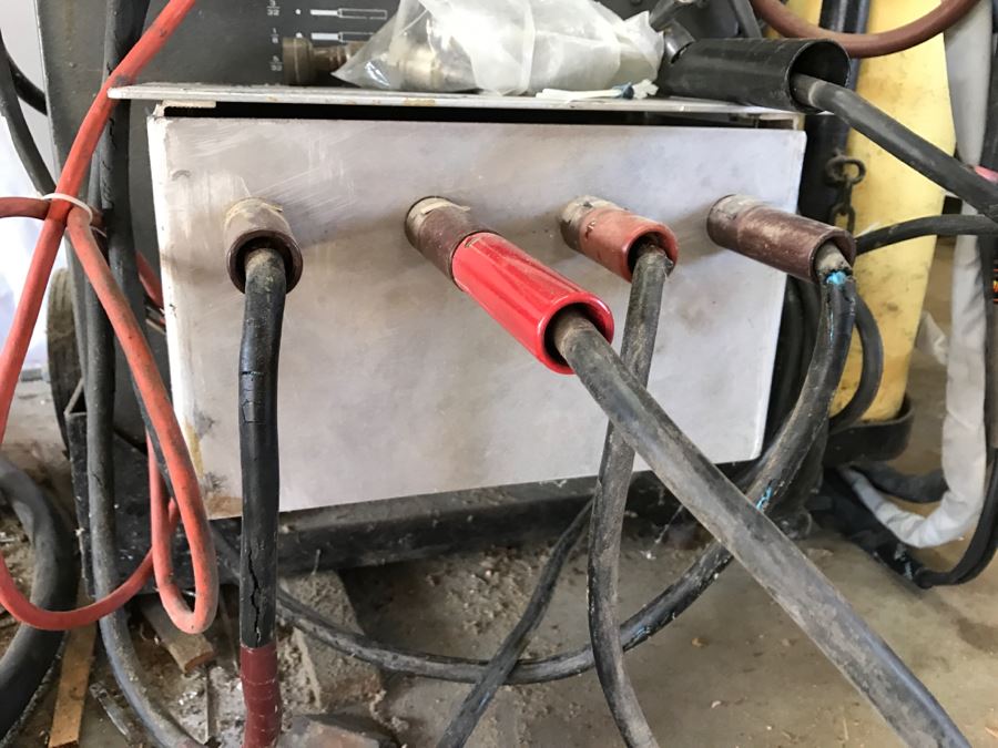 Miller Arc Welder Model HF-15 + Wards Powr-Kraft 230 Welder + Steel Welding Bench + Argon Tank [Photo 14]