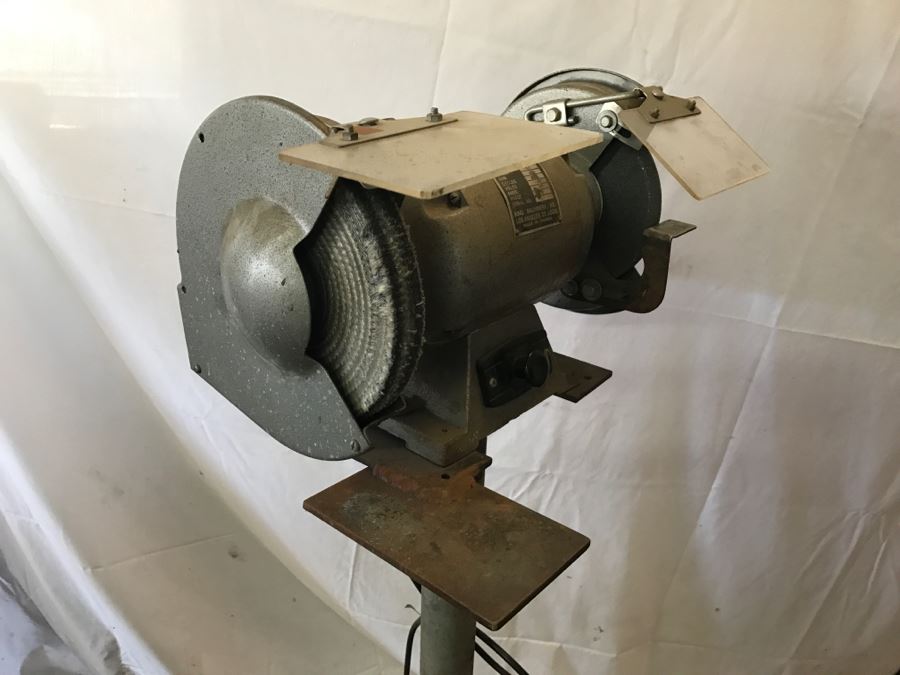 Heavy Duty Ball Bearing Electric Bench Grinder With Stand By KING Brand Model No B-8D 3/4 H.P. 8' Wheel [Photo 8]