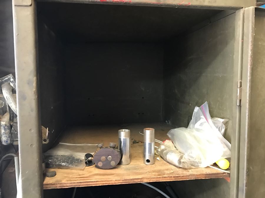 Vintage Heavy-Duty Steel Green Locker Lockable With Key And Wooden Drawers And Shelving SOLD EMPTY [Photo 8]