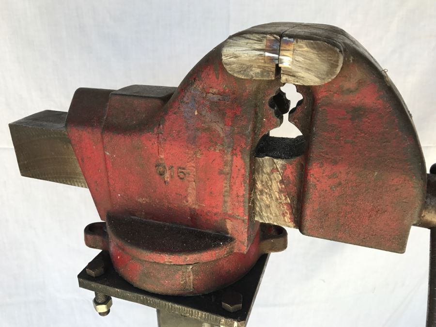 STARRETT Bench Vise 015  5-1/2 Inch Jaws With Steel Stand Athol Mass [Photo 7]