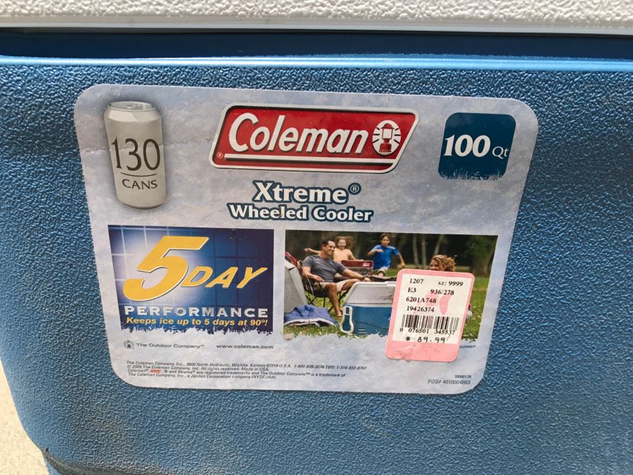 Large Coleman 100Qt Xtreme Wheeled Cooler With Igloo Canteen [Photo 2]