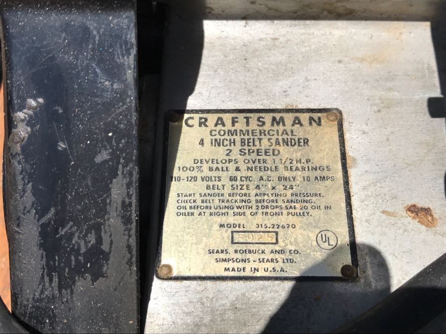 Craftsman 4 Inch Belt Sander Model 315.22620 5025 [Photo 4]