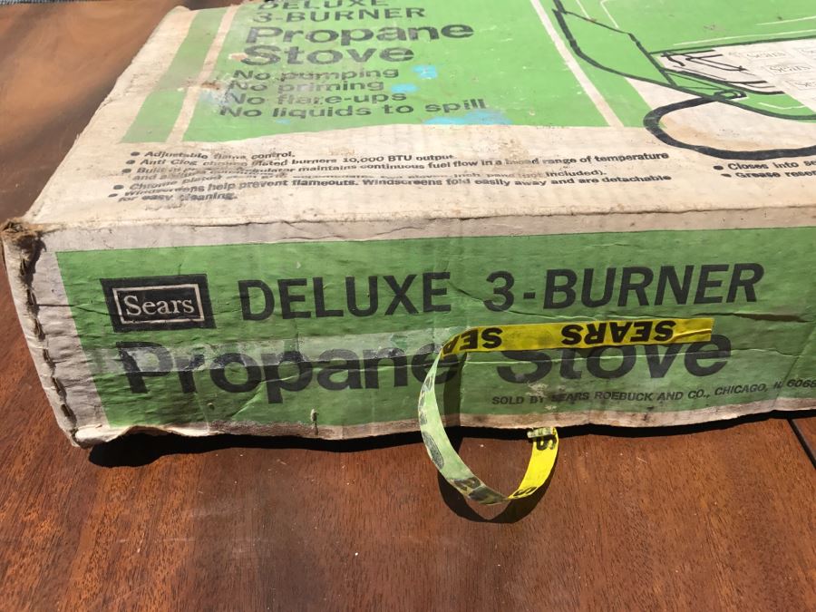 SEARS Deluxe 3-Burner Propane Stove Like New With Box Orange [Photo 6]