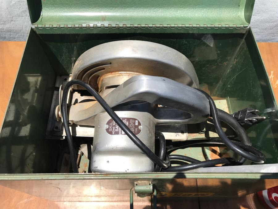 Vintage SKIL Saw Home Shop Model 565 With Green Metal Carrying Case [Photo 5]