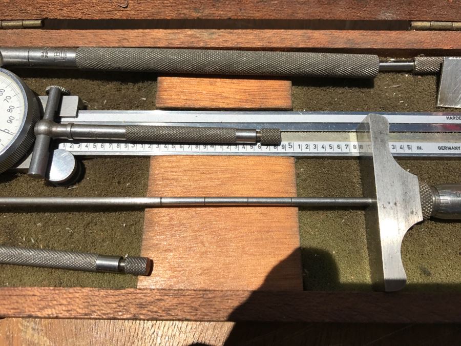 Caliper And Measuring Instruments With Wooden Case [Photo 5]
