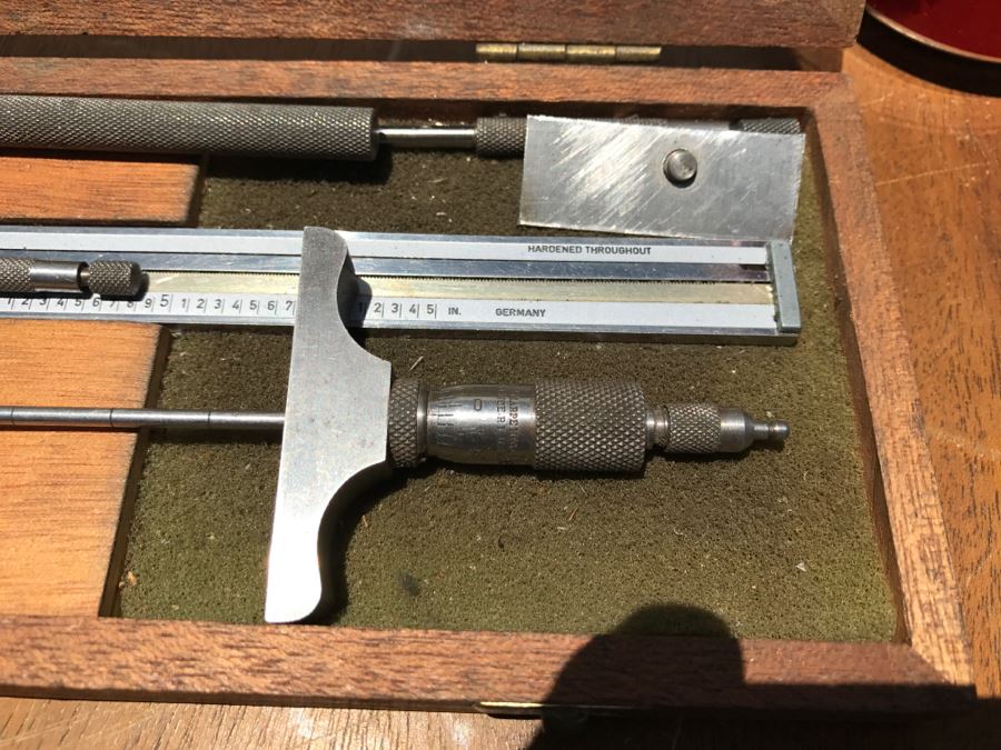 Caliper And Measuring Instruments With Wooden Case [Photo 6]