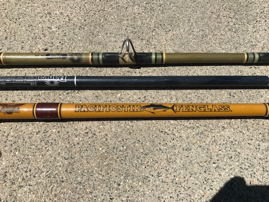 Set Of 3 Saltwater Fishing Poles Fenwick Pacificstik Fenglass And Daiwa SL 22 [Photo 4]