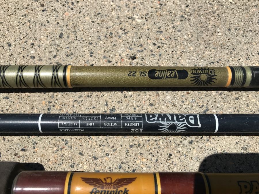 Set Of 3 Saltwater Fishing Poles Fenwick Pacificstik Fenglass And Daiwa SL 22 [Photo 6]