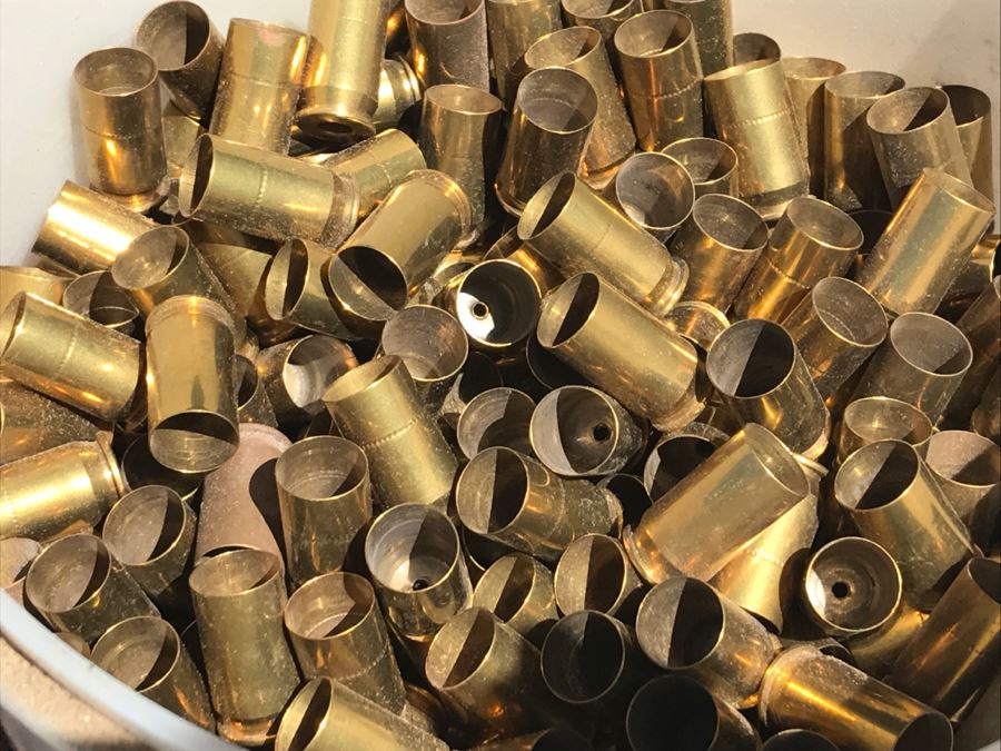 Bucket Of .45 Auto Brass Cases For Lead Bullets - Will Weigh [Photo 1]
