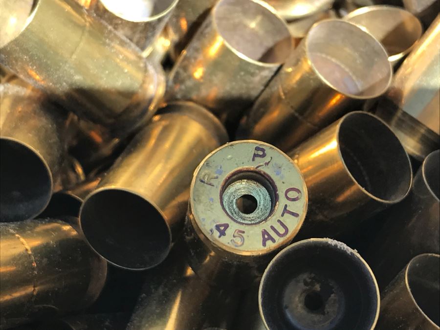 Bucket Of .45 Auto Brass Cases For Lead Bullets - Will Weigh [Photo 3]