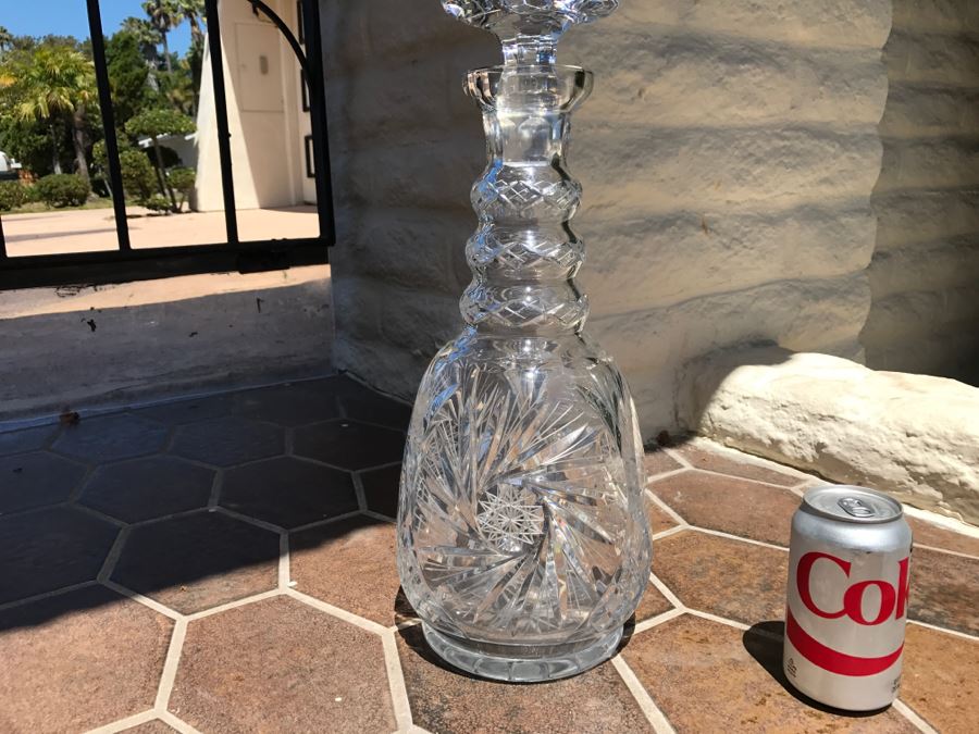 Massive Cut Crystal Decanter With Huge Stopper [Photo 6]