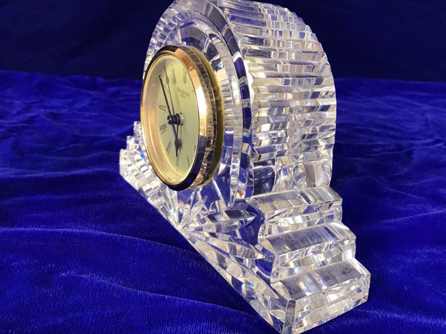 Waterford Crystal Mantle Clock And Waterford Crystal Pen Holder Ireland [Photo 4]