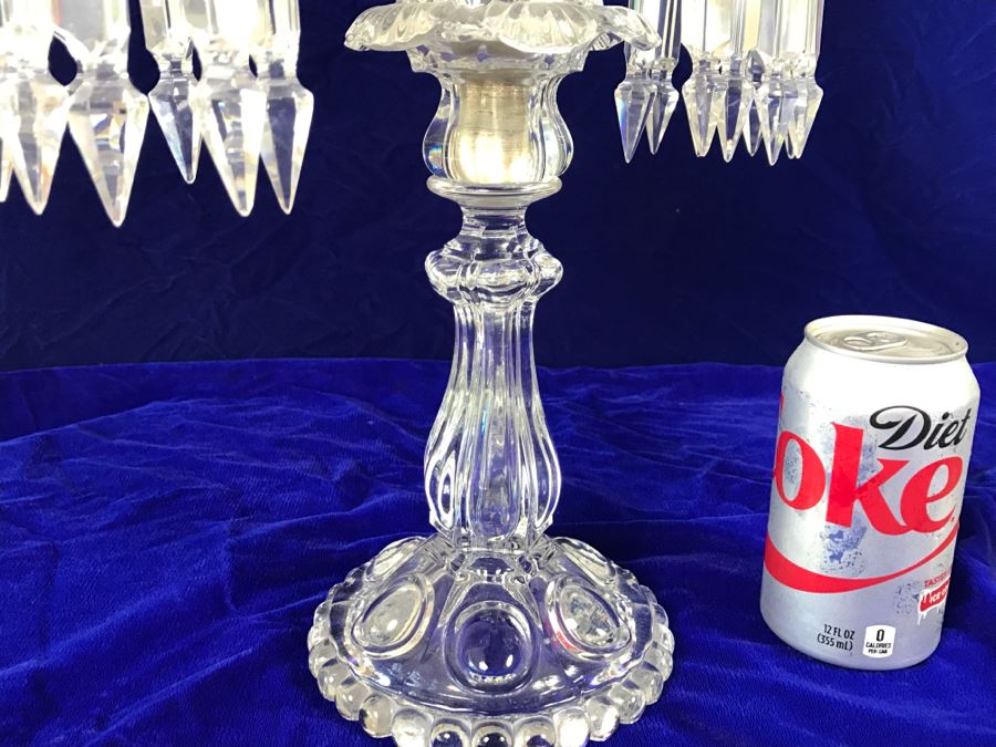 Stunning Pair Of Crystal 3-Arm Candelabras [Photo 5]