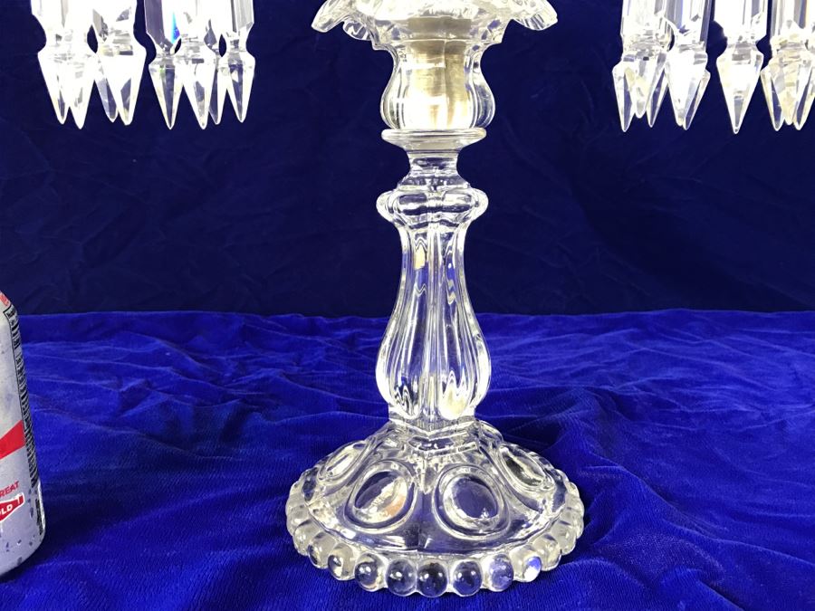 Stunning Pair Of Crystal 3Arm Candelabras