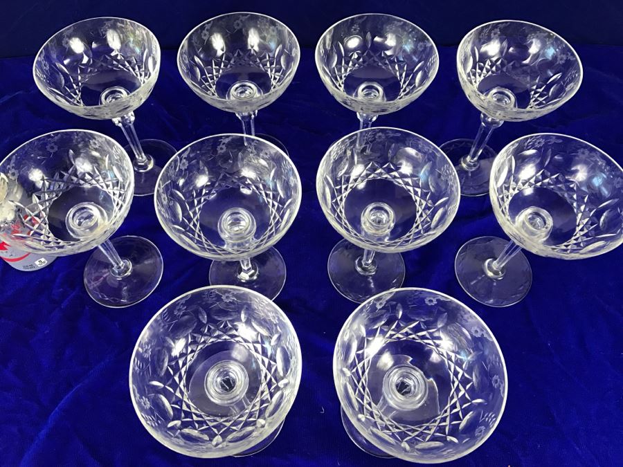 Set Of 10 Rogaska Crystal Gallia Stemware Glasses [Photo 8]