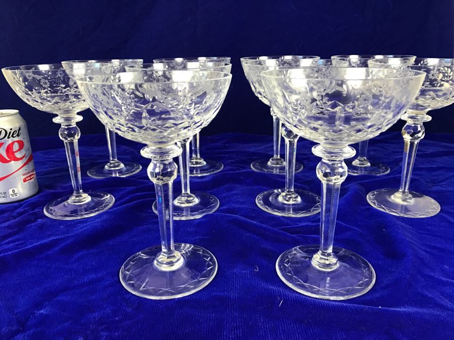 Set Of 10 Rogaska Crystal Gallia Stemware Glasses [Photo 1]