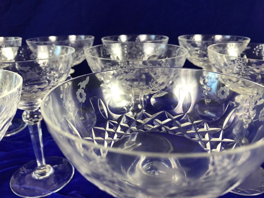 Set Of 10 Rogaska Crystal Gallia Stemware Glasses [Photo 7]