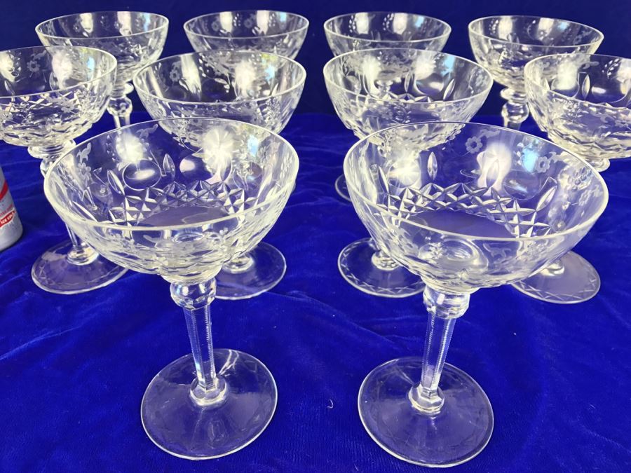 Set Of 10 Rogaska Crystal Gallia Stemware Glasses [Photo 11]