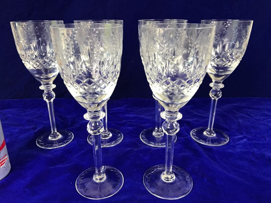 Set Of 6 Rogaska Crystal Gallia Stemware Glasses [Photo 7]