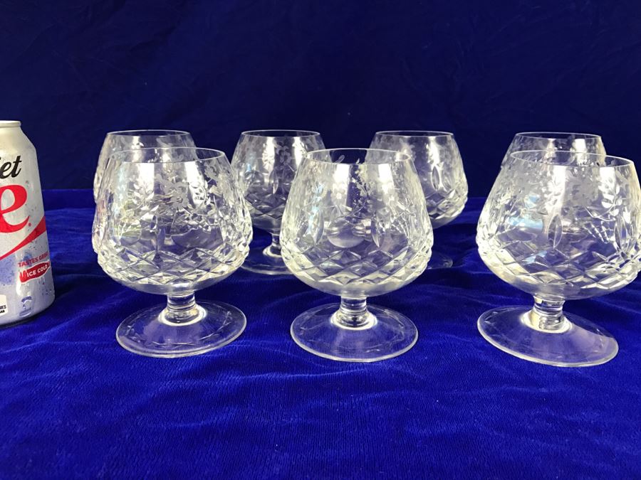 Set Of 7 Rogaska Crystal Gallia Stemware Glasses