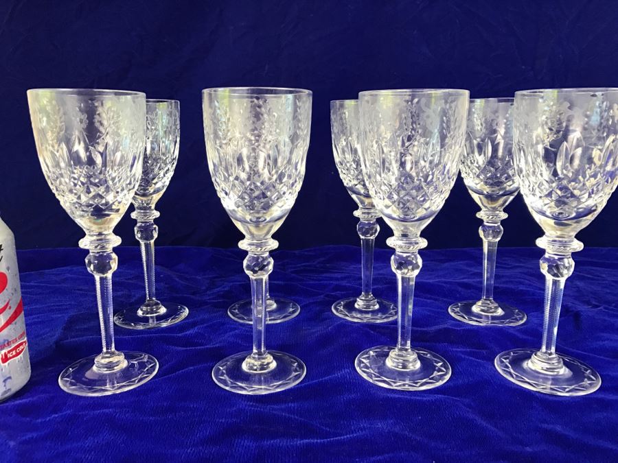 Set Of 8 Rogaska Crystal Gallia Stemware Glasses