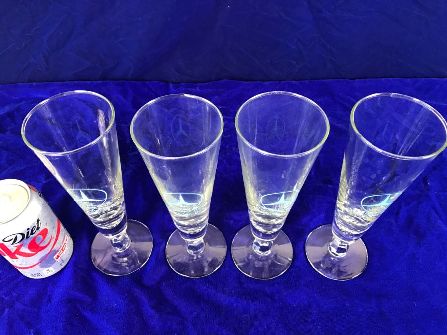 Set Of 4 Mercedes-Benz Advertising Stemware Glasses [Photo 5]