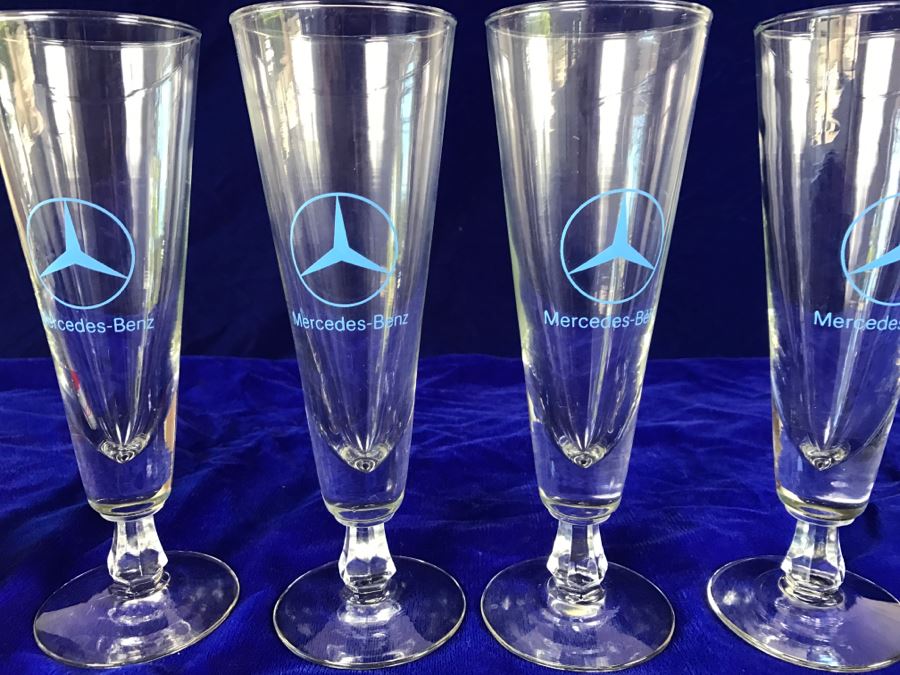 Set Of 4 Mercedes-Benz Advertising Stemware Glasses [Photo 3]