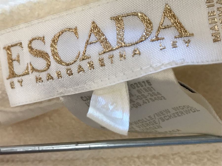 ESCADA By Margaretha Ley White Cream Jacket With Matching Skirt Gold Buttons [Photo 13]