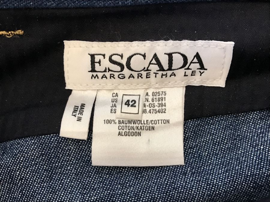 ESCADA By Margaretha Ley Denim Jacket With Matching Jeans Gold Buttons ...