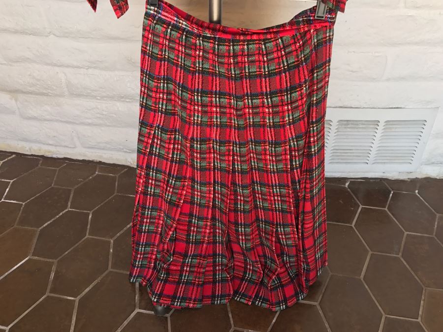 David Hayes Silk Top And Matching Skirt Plaid Pattern Size 6 [Photo 5]