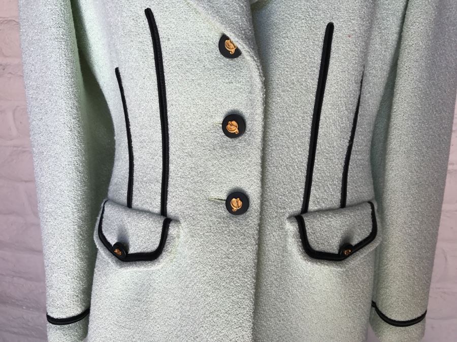 Candice Fraiberger Paris France Lime Green Jacket With Matching Skirt Size 42 [Photo 4]