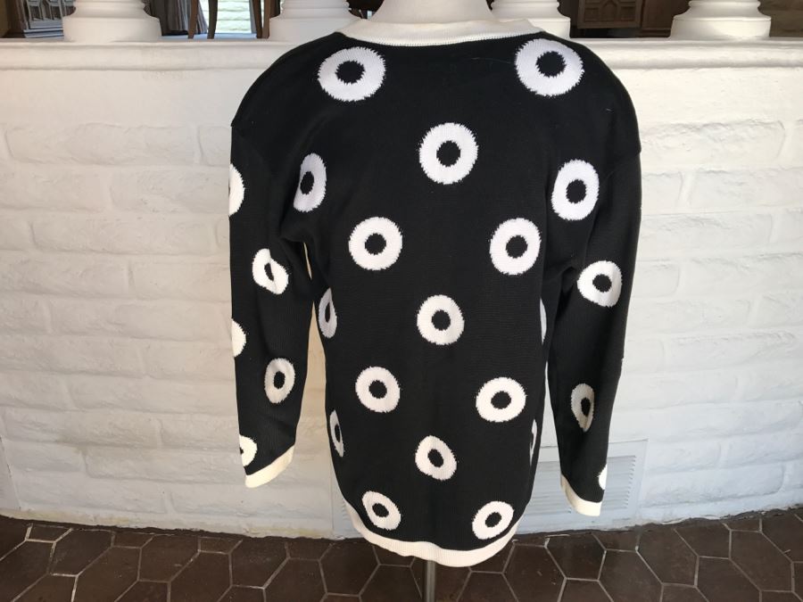 ESCADA By Margaretha Ley 2-Piece Outfit Black With White Circles Size 38 [Photo 4]