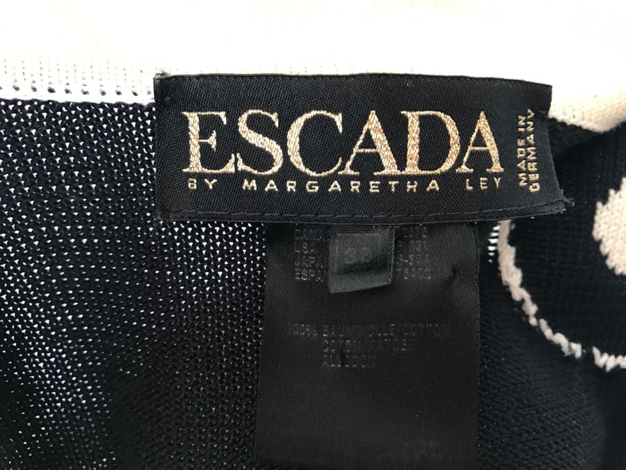 ESCADA By Margaretha Ley 2-Piece Outfit Black With White Circles Size 38 [Photo 5]