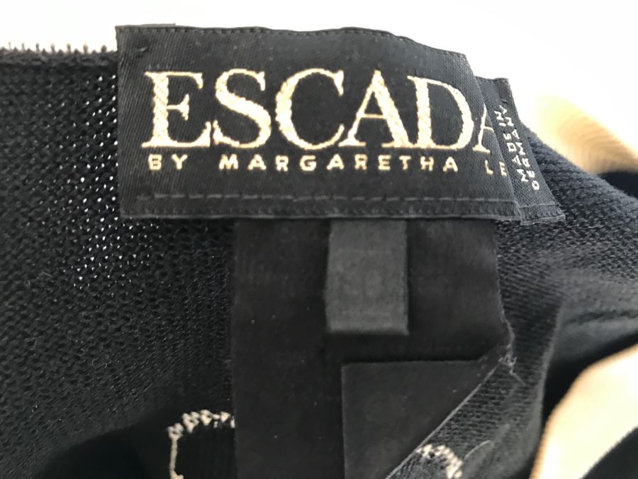 ESCADA By Margaretha Ley 2-Piece Outfit Black With White Circles Size 38 [Photo 9]