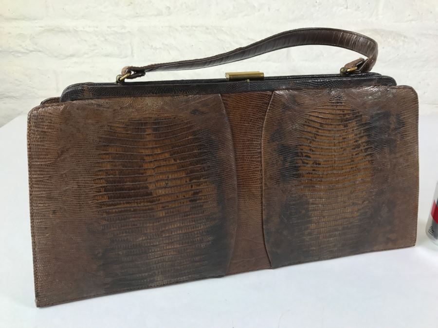 Vintage Palizzio Brown Lizard Handbag New York [Photo 3]