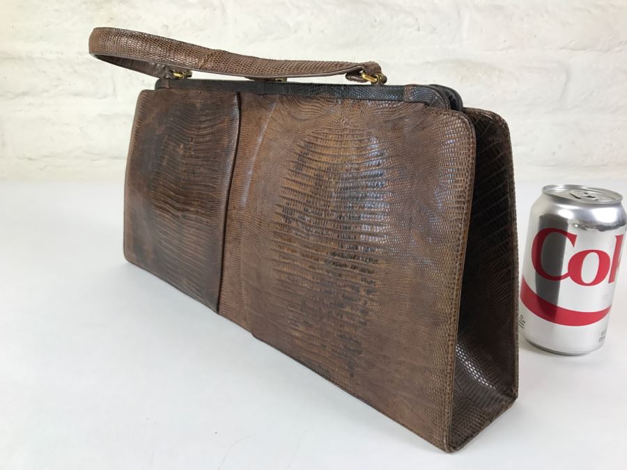 Vintage Palizzio Brown Lizard Handbag New York [Photo 6]