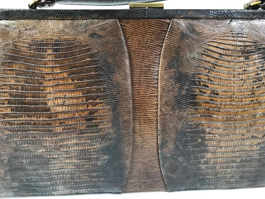 Vintage Palizzio Brown Lizard Handbag New York [Photo 4]
