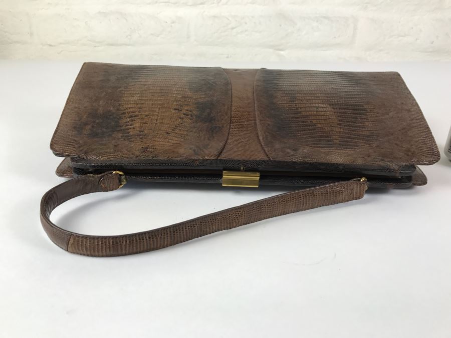 Vintage Palizzio Brown Lizard Handbag New York [Photo 8]