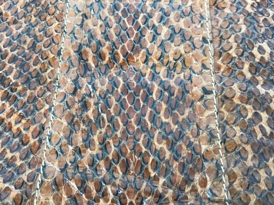 Vintage Barbara Bolan Brown Snakeskin Clutch Purse Handbag Made In Italy [Photo 7]