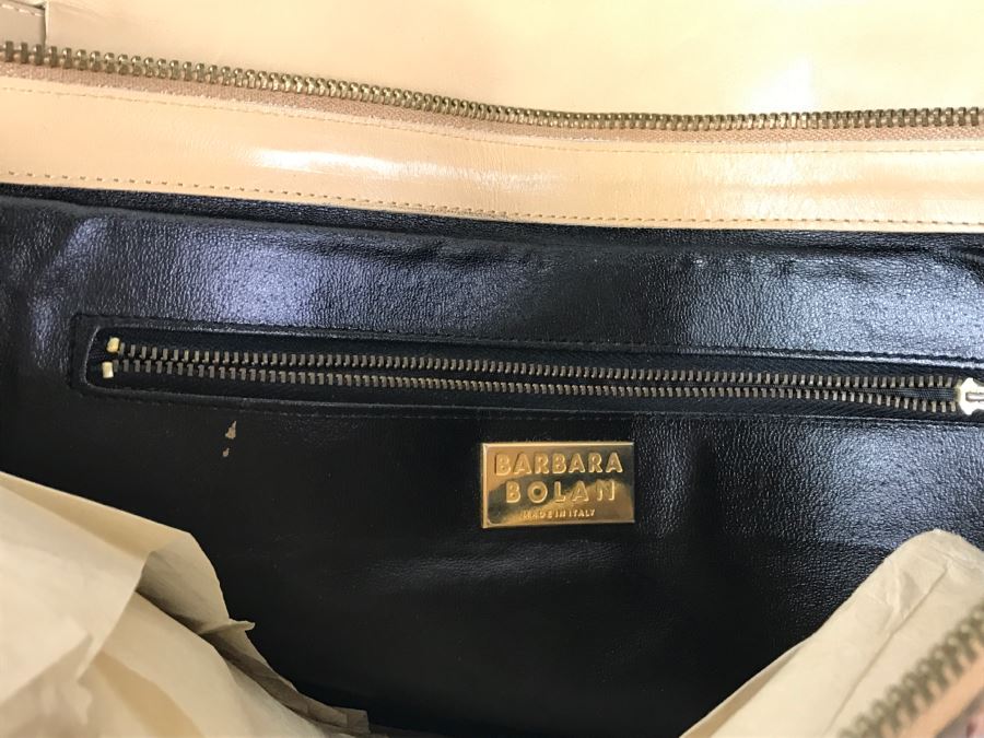 Vintage Barbara Bolan Brown Snakeskin Clutch Purse Handbag Made In Italy [Photo 8]