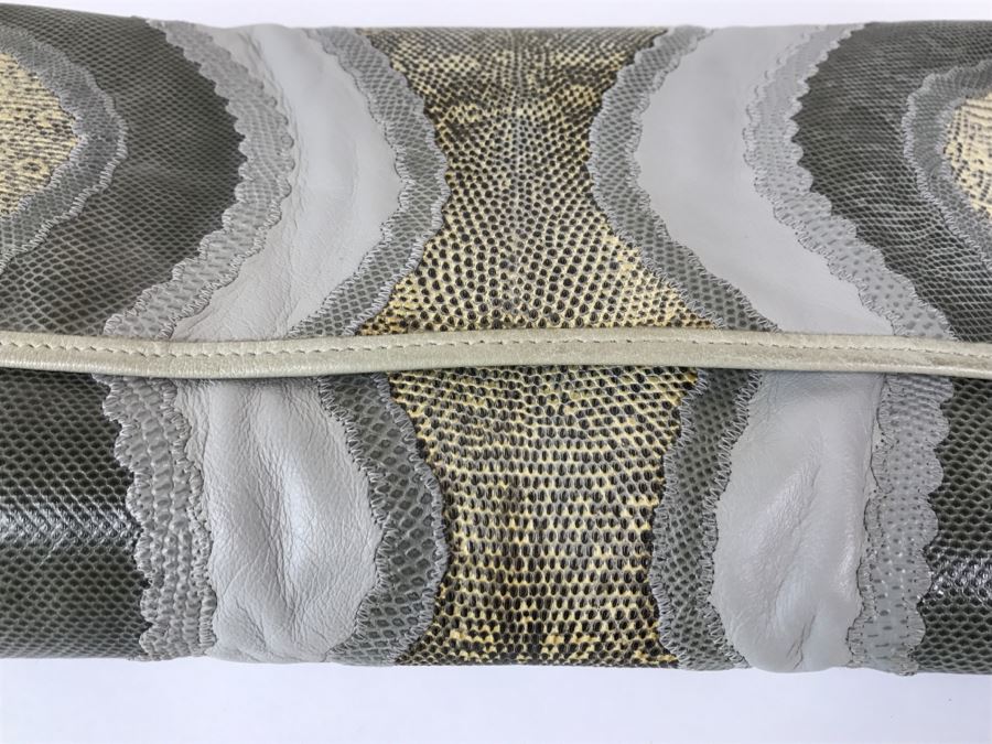 Vintage Carlos Falchi Snakeskin Clutch Purse Handbag [Photo 6]